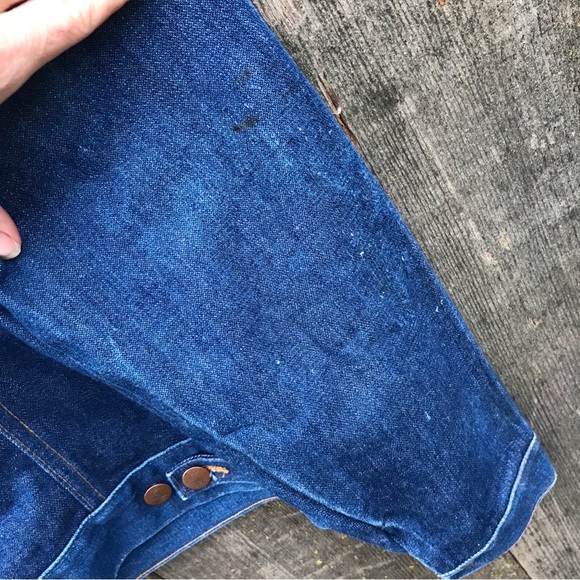Vintage 70s Wrangler No-Fault Denims Trucker Jacket 38 L 74136NV - Picture 8 of 13